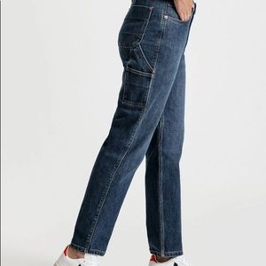 DUER midweight denim high rise straight carpenter pants